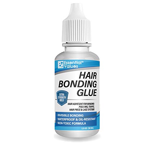 3 PACK Essential Values Hair Glue Bonding Adhesive (1.30 fl oz / 38mL) –  Invisible Glue with Moisture Control Technology – Perfect for Poly & Lace